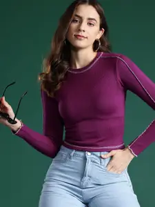 DressBerry Women Solid Acrylic Pullover