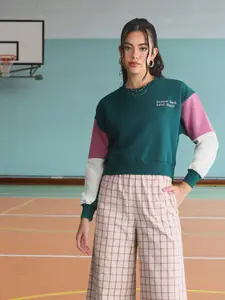 DressBerry Colourblocked Sleeves Sweatshirt
