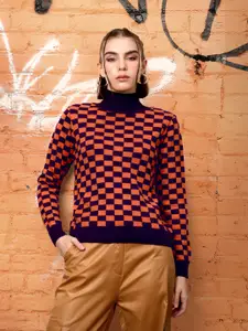 DressBerry Checked Acrylic Pullover