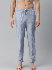Bareblow Men Striped Mid-Rise Cotton Lounge Pants