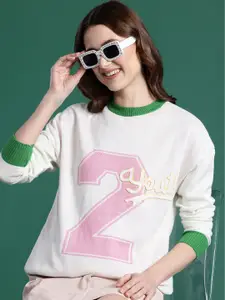 DressBerry Self-Design Applique Detail Pullover