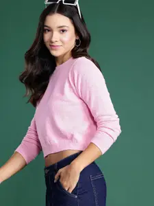 DressBerry Solid Cropped Pullover