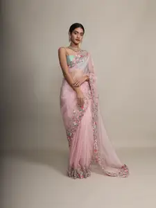 KALKI Fashion Floral Embroidered Embellished Saree