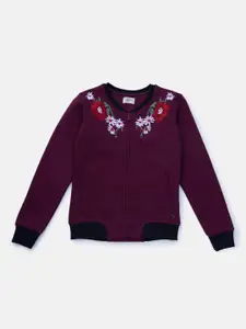 Gini and Jony Girls Fleece Embroidered Sweatshirt