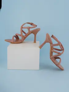 SCENTRA Party Stiletto Sandals With Ankle Loop