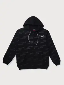 Gini and Jony Boys Typography Fleece Bomber Jacket