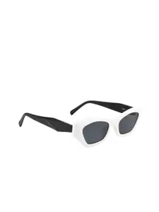 DressBerry Women Black Lens & White Cateye Sunglasses With UV Protected Lens DB-JL9271-C6