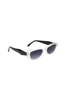 DressBerry Women Grey Lens & White Cateye Sunglasses With UV Protected Lens DB-JL9270-C7