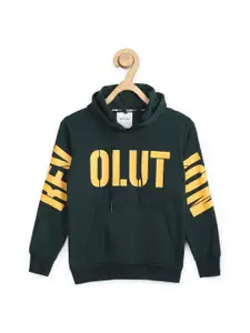 Provogue Boys Typography Printed Hooded Sweatshirt