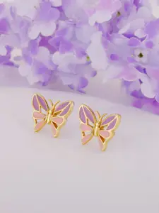 GIVA 925 Sterling Silver Gold-Plated Butterfly Studs Earrings