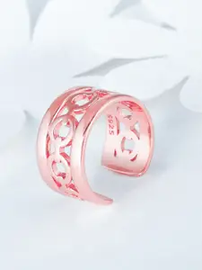 GIVA 925 Sterling Silver Rose Gold-Plated Adjustable Finger Ring