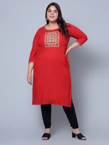 Bani Women Plus Size Floral Embroidered Liva Kurta