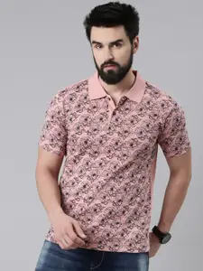 Kryptic Floral Printed Pure Cotton Polo T-Shirt