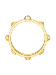 Police Gold-Plated Stone-Studded Finger Ring