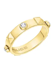 Police Gold-Plated Stone-Studded Finger Ring