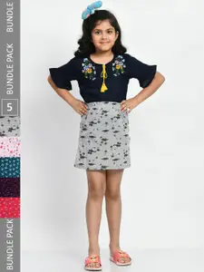 BAESD Girls Pack Of 5 Mini A-Line Pure Cotton Skirts