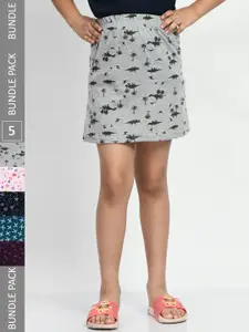 BAESD Girls Pack Of 5 Mini A-Line Pure Cotton Skirts