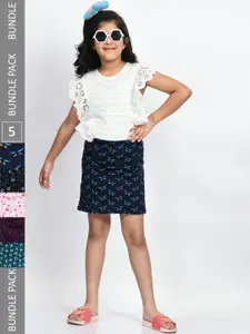 BAESD Girls Pack of 5 Straight Pure Cotton Mini Skirts