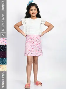 BAESD Girls Pack Of 5 Mini A-Line Pure Cotton Skirts