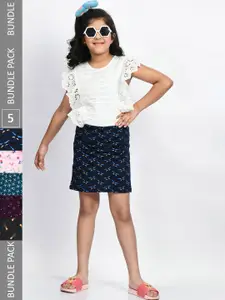 BAESD Girls Pack Of 5 Mini A-Line Pure Cotton Skirts