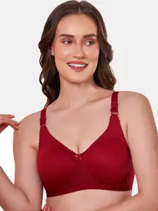 MAROON Non Padded All Day Comfort Full Coverage Seamless Super Support T-shirt Bra
