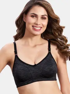MAROON Full Coverage Non-Wired Non-Padded Seamless Cotton Full Support Everyday Bra