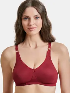 MAROON Lycra Non Padded All Day Comfort Full Coverage Seamless Super Support T-shirt Bra
