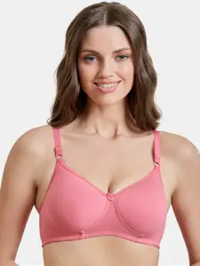 MAROON Full Coverage Heavily Padded All Day Comfort Seamless Cotton T-shirt Bra