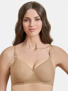 MAROON Full Coverage Heavily Padded All Day Comfort Seamless Cotton T-shirt Bra