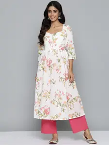 HERE&NOW Pure Cotton Floral Printed Kurta