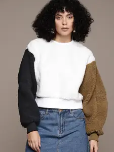 The Roadster Lifestyle Co. Colourblocked Boxy Sweatshirt