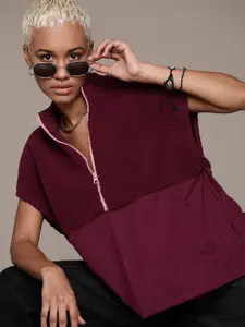 The Roadster Lifestyle Co. Sherpa Extended Sleeves Oversized Sweatshirt