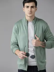 The Roadster Lifestyle Co. Men Acrylic Solid Cardigan