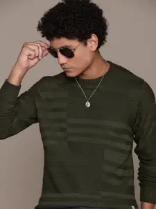 The Roadster Lifestyle Co. Solid Self Design Acrylic Pullover