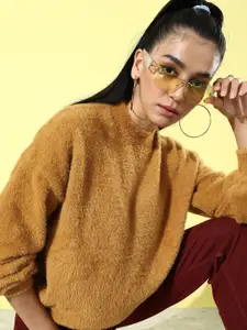 The Roadster Life Co. Solid Fuzzy Pullover Sweater