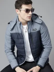 The Roadster Lifestyle Co. Colourblocked Hooded Padded Jacket