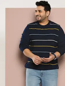 Sztori Plus Size Acrylic Striped Pullover