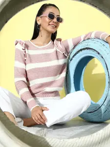 The Roadster Life Co. Fascination Infatuation Romantic Ruffles Crop Pullover