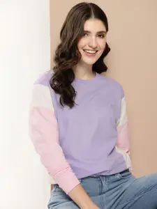 HERE&NOW Colourblocked Pure Cotton Sweatshirt