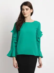Marie Claire Women Green Printed Top
