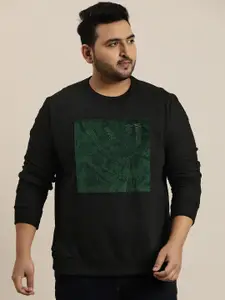 Sztori Plus Size Patchwork Round Neck Sweatshirt