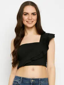BRINNS One Shoulder Pure Cotton Fitted Crop Top