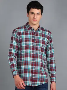 Urbano Fashion Slim Fit Tartan Checked Casual Shirt