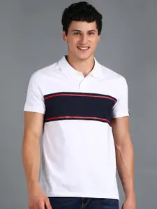 Urbano Fashion Striped Polo Collar Pure Cotton Slim Fit T-shirt