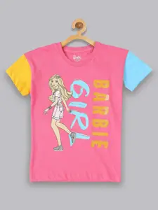 Kids Ville Girls Barbie Printed Pure Cotton T-shirt
