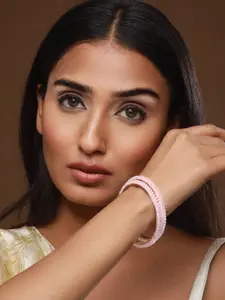 Anouk Set Of 2 Gold-Plated Crystal Beaded Bangles