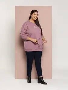 Sztori Plus Size Printed Longline Sweatshirt