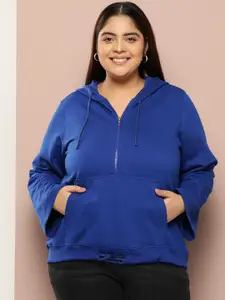 Sztori Plus Size Kangaroo Pocket Hooded Sweatshirt
