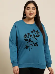 Sztori Plus Size Women Printed Sweatshirt