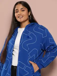 Sztori Plus Size Printed Hooded Sweatshirt